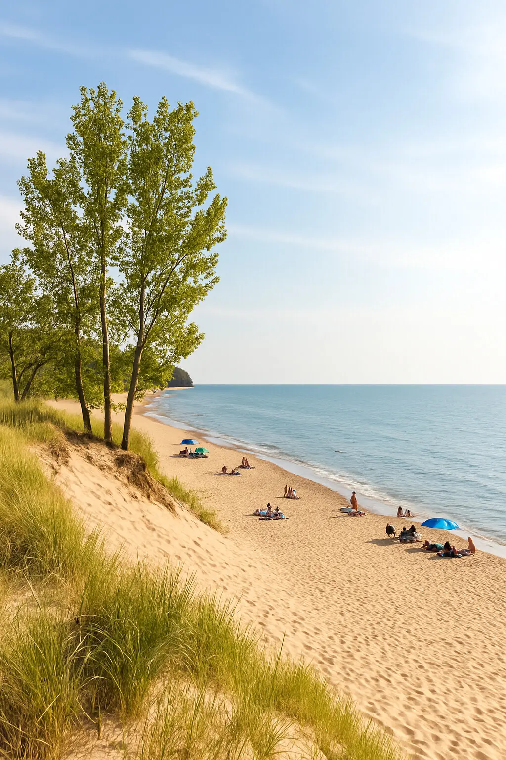 Oval Beach in Saugatuck, one of the top Southwest Michigan beaches with dunes and sunsets
