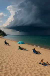 Weko Beach Lake Michigan Stormy Horizon Weko Beach Storm