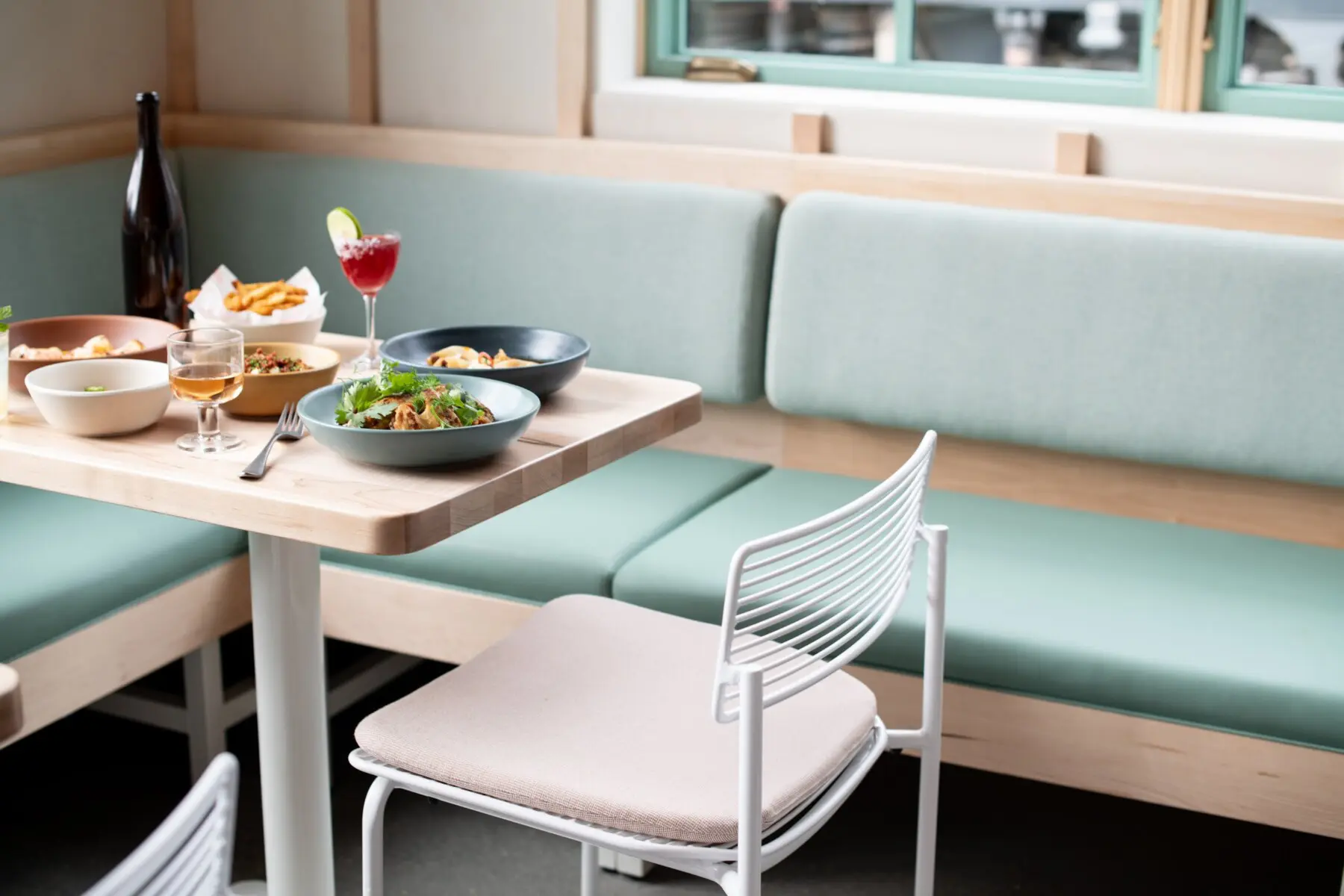 Post Boy restaurant exterior and patio – modern dining in downtown New Buffalo