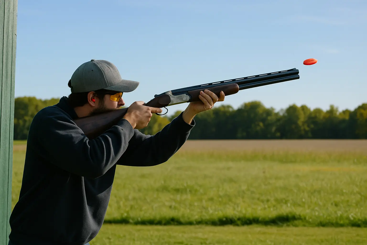 Deer Creek Hunt Club | Things to Do in Southwest Michigan: Outdoor trap and skeet shooting range surrounded by trees and wide-open fields.
