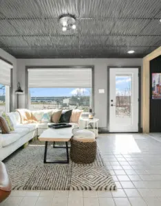 New Buffalo Vacation Rental Living Room – Copper Top Ridge Luxury New Buffalo vacation rental living room with modern cottage design