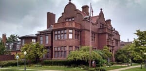 Barker Mansion, a historic brick mansion in Michigan City, Indiana