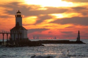 East Pierhead Lighthouse at Washington Park, Lake Michigan, Michigan City
