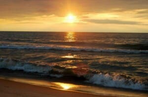 Lake Michigan Sunset Waves Lake Michigan waves at sunset in New Buffalo Michigan