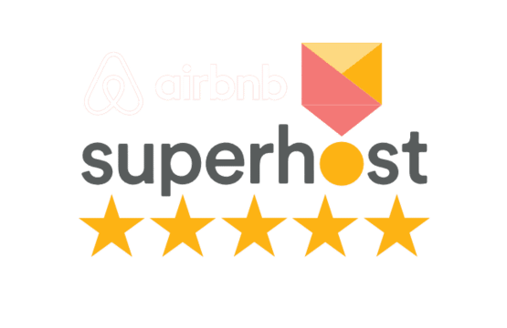 Airbnb Superhost White Logo Carousel Badge 555x360